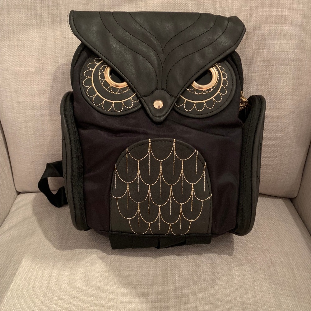 NEW Faux Leather Owl Backpack - Picture 1 of 7